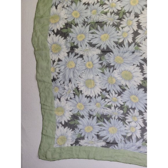 Dolce & Gabbana Foulard Large Square Neck Scarf Daisy Rolled Hem 100% Silk D&G - Picture 8 of 12